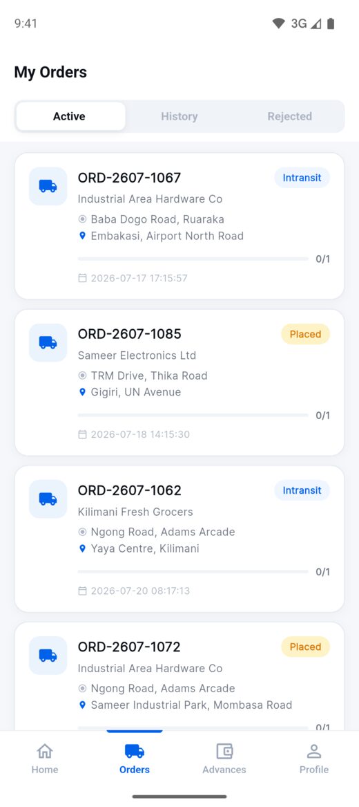 Driver orders