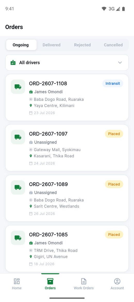 Partner app orders